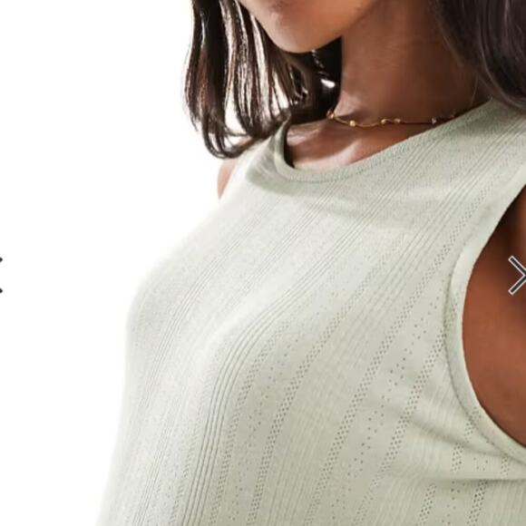 Mamalicious Maternity jersey pointelle tank midi dress in sage green - Picture 13 of 13